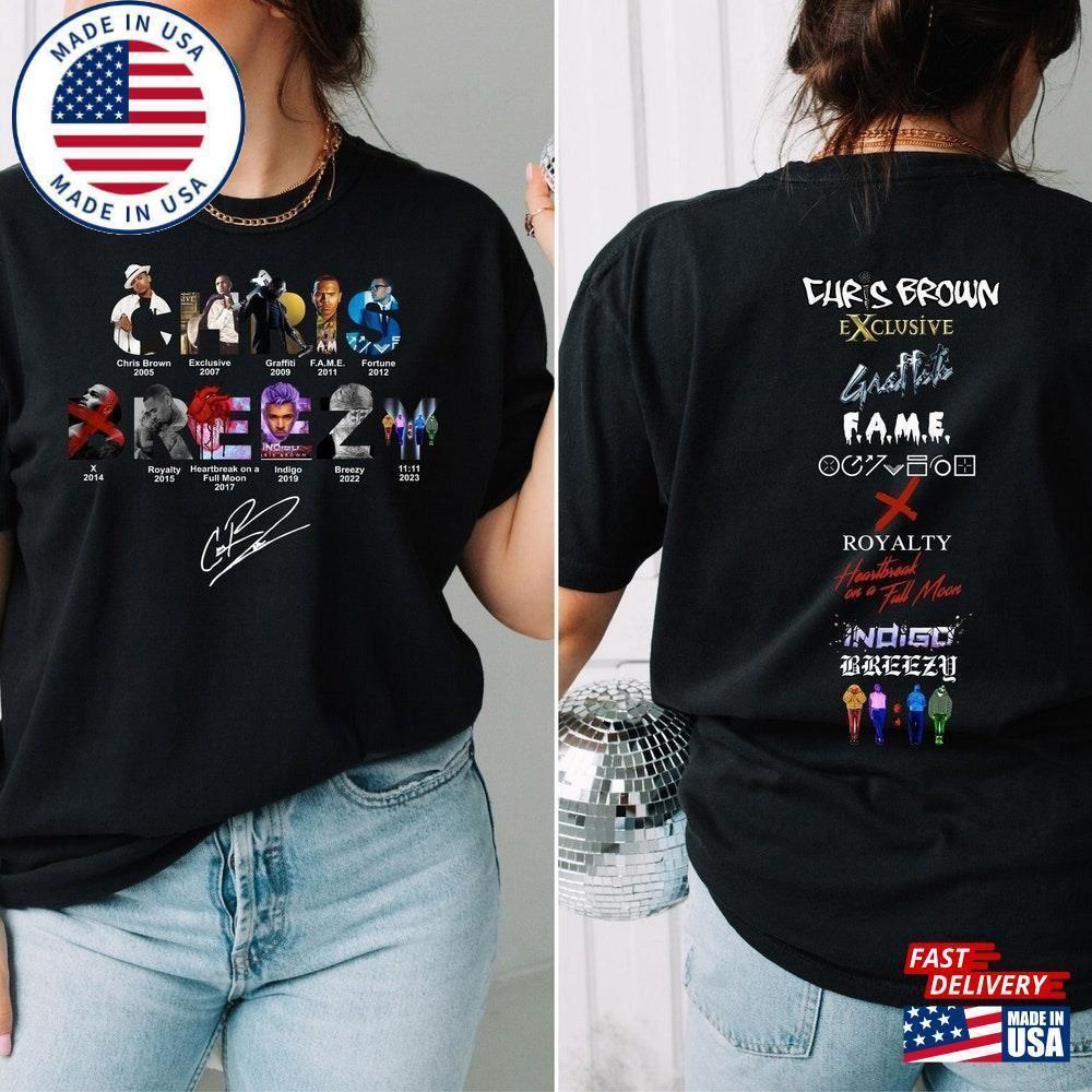 Chris Brown Shirt  Tour  Breezy  Classic 2 Sided